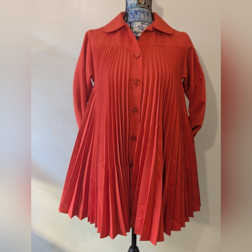 Vintage Sharilove Fashions NY 60's RARE Pleated Trapeze Swing Blazer Jac…